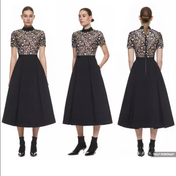 self portrait nightshade midi dress